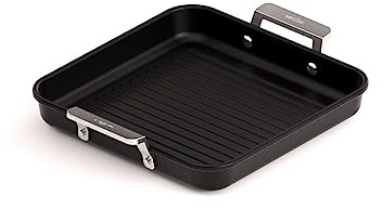 Valira Aire - Grill Premium de 23x23 cm hecho en España, aluminio fundido con antiadherente reforzado, apto para inducción