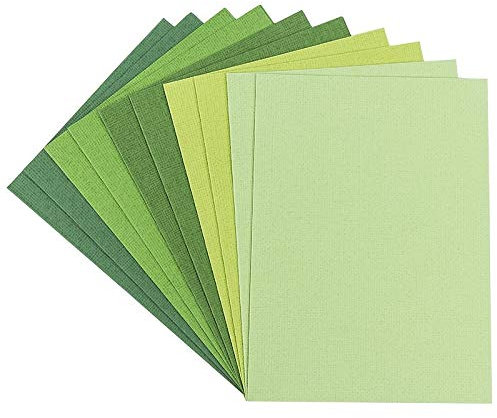 Ideen mit Herz Grußkarten-Set | 10 farbige Karten & 10 weiße Umschläge | edle Leinen-Optik | bunt | ideal für liebe Glückwünsche zum Geburtstag, Hochzeit, uvm. (Grüntöne, Din B6 | 16,5 x 11,5 cm)