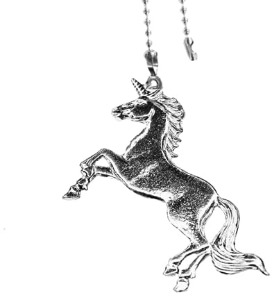 House of Morgan PEWTER - Handmade Unicorn Gifts - Unicorn Lighting Accessories - Ceiling Fan Pulls with Easy to Attach 5 Inch Ball Chain (Unicorn)