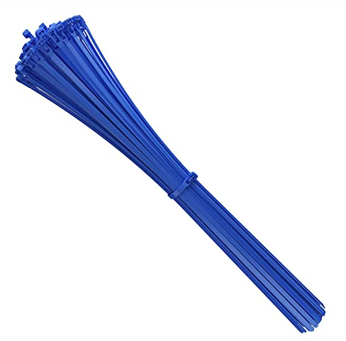 intervisio Bridas de Plastico para Cables Reutilizables, 540mm x 7,6mm, Bridas Grandes Largas, Azul, 100 Piezas