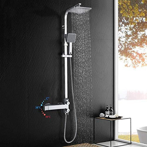 Huin Bad Thermostat Dusche Wasserhahn Set Badewanne Niederschlag Duschmischer Thermostat Dusche Wandmontage Bad Dusche System