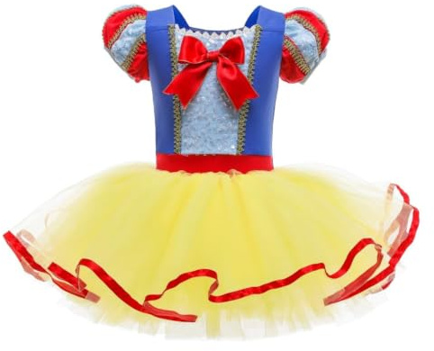 Lito Angels Disfraz Bailarina de Ballet Princesa del Bosque para Niñas, Vestido Maillot de Danza Baile con Falda Tutu, Talla 5 a 6 Años, Amarillo