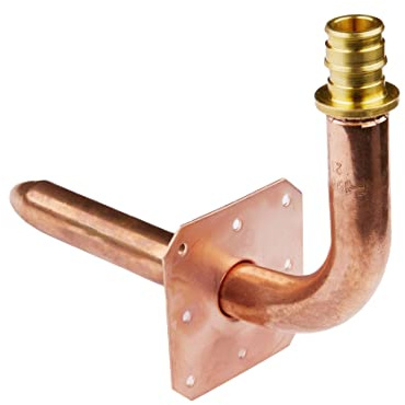 EFIELD Pex-a Expansion F1960 Copper Stub Out Elbow with Wall Flange, 1/2, 6 Inch Length,(STUB003)