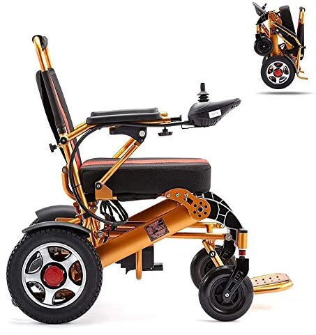 AZMYSYS Ultraleichter Faltbarer Elektrischer Rollstuhl Mit Einem Wenderadius Und 4 Stoßdämpfern Beträgt Die Last 150 Kg, 12A Lithium-Batterie, Für Ältere Und Behinderte Menschen Elektrorollstuhl
