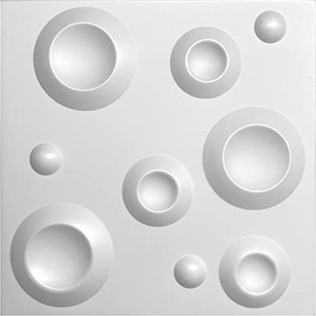 3D Wandpaneele Dekoren Wandverkleidung Deckenpaneele Platten Paneele Wanddeko Wandtattoos POLYSTYROL MATERIAL STYROPOR ARTIG 3D 4m²-16PCS Krater White 3mm stärke