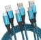 USB C Kabel (1M+1M+2M),3A Typ C Kabel Schnellladekabel USB-C Ladekabel Kompatibel mit Samsung Galaxy S10 S9 S8,und andere Typ c Geräte-Grün