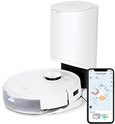 ECOVACS DEEBOT T9+ Robot aspirapolvere e mop Combo con stazione di svuotamento automatico, mappatura laser di precisione, mappe 3D, pulizia oscillante, aspirazione 3000Pa, pulizia a mani libere fino a