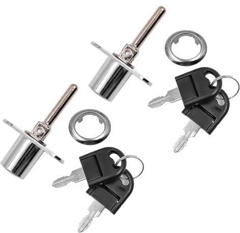 2 Pack ZONADAH Drawer Cabinet Locks with Keys, 16mm zinc Alloy Safety Locks, Durable Desk Locks for Wardrobe, Furniture, File Cabinet, Showcase, Locker, Silver keyed cam Lock Set