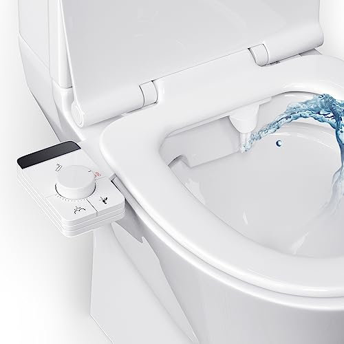 Couleeur Ultra-Slim Bide, Bidet Attachment for Toilet UK with Self-Cleaning Dual Nozzle Frontal & Rear Wash,Non-Electric Cold Water Bidet,Adjustable Water Pressure Toilet Seat Attachment, CL001