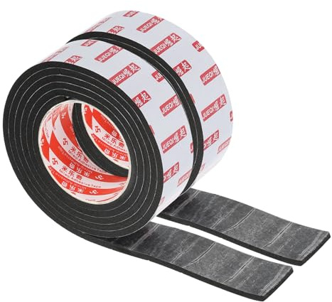 PATIKIL 1-9/16W x 1/5T x 6,6 Piedi Nastro Biadesivo Schiuma, 2Rotoli Nastro Adesivo Multipurpose EVA Guarnizioni Spugna Autoadesive per Decorazioni Domestiche, Scrapbooking Carte, Nero