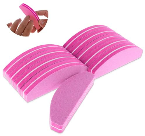 10 pezzi Buffer per unghie, lima professionale per unghie, 100/180 grit per lucidare le unghie, buffer per unghie in gel, lavabili, per studio di unghie e casa (rosa)