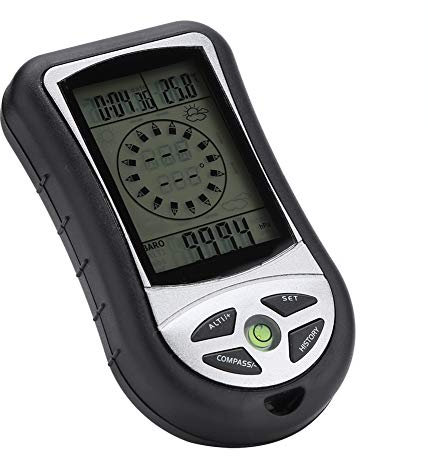 Digitaler Höhenmesser, Barometer, Kompass, Wettervorhersage, ABS, Elektronischer Sensor mit LED-Hintergrundbeleuchtung für Outdoor-Sportarten