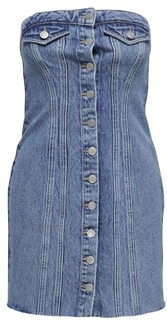 ONLY Abito in jeans femminile ONLJASMINE Abito corto, media blu denim, S