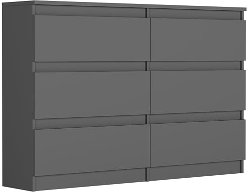 Framire Schmale Kommode mit Schubladen Anthrazit 120 x 30 cm - Modern R120