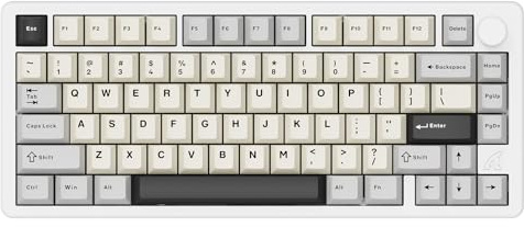 ATTACK SHARK X86 Trådlöst Mekaniskt Tangentbord, 75% Speltangentbord Helt Aluminium CNC, RGB-packning Hot Swap-Tangentbord Med Ratt, BT/2.4G/USB-C trådbundet Tangentbord för Mac/Win - Stjärnklar Vit