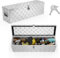 UISEBRT Caja de herramientas de aluminio con cerradura, caja de transporte de aluminio, 800 x 220 x 225 mm, robusta caja de aluminio para herramientas, caja de remolque, caja impermeable con 2 llaves