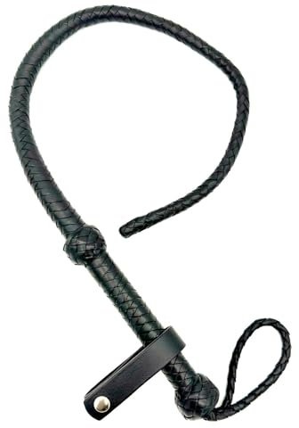 Generisch Heavy Bullwhip - Frusta in pelle di toro senza cracker 3FT, 4FT, 6FT (nero, 4FT)