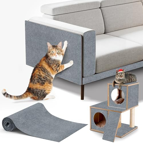 200 x 40 cm, självhäftande klösmatta, kattvägg, klösmatta katt – klösskydd för soffa, vägg och möbler | gör-det-själv klösbräda, matta mot repor, klösträd skydd