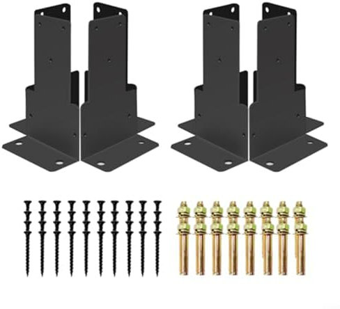 ComfyHarbor Staffa di ancoraggio regolabile in acciaio inossidabile per pali in legno 4x4 padiglione ponte portico corrimano supporto nero