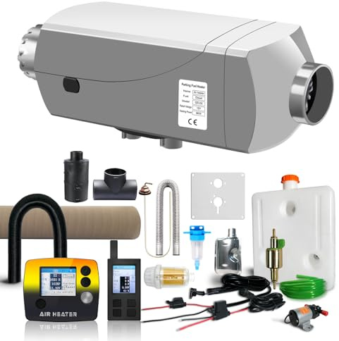 Ruiangaore Standheizung Diesel 12V 9kW mit Extra großes Aluminiumgehäuse Dieselheizung Standheizung 12V mit Überhitzungsalarm und 9-stufige Einstellung für LKW Auto Wohnmobil Boot