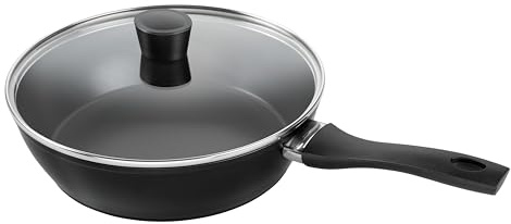 HENCKELS Breeze Schmorpfanne 28cm, Antihaft-Keramik-Beschichtung, Induktion | mit Deckel, Aluminium, Schwarz