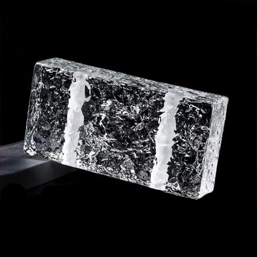 Blocs de verre transparent de 19,8 x 9,9 x 4,8 cm – Briques décoratives solides pour séparateurs de pièce, caractéristiques architecturales, décoration de bar et d'hôtel, décoration moderne de cloison