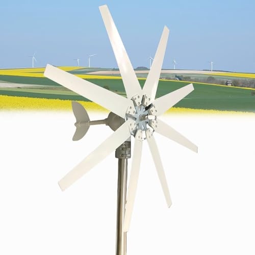 Turbina Eolica, Generatore Eolico da 12v/24v/48v/110v/220v con Kit per Turbina Eolica A 8 Pale E Regolatore Ibrido Solare per Integrazione Energetica Domestica.,12000W-110V
