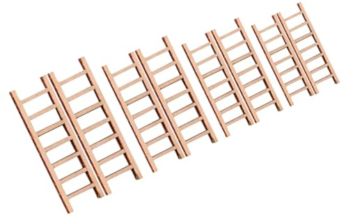 TOYANDONA 8pièces Échelle Miniature Bois Lot de Mini-escabeaux pour Décoration De Micro-Paysage Meubles De Maison De Poupée