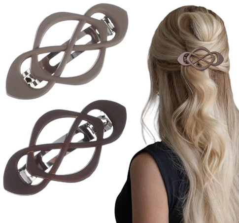 Ymapinc 2 Stück Hohl Haarspange Damen Französische Hair Clip Damen Rutschfest Haarspangen Mädchen Geschenke für Frauen(8 x 4cm)