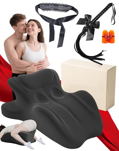 Elugty Wedge Pillow for Couples Intimacy Pillow Comfort Pillow Cushion, 27° Lift = Perfect Position Easily, Fast Rebound Multi-Functional Ergonomic Posture Seat for All Position (Black)