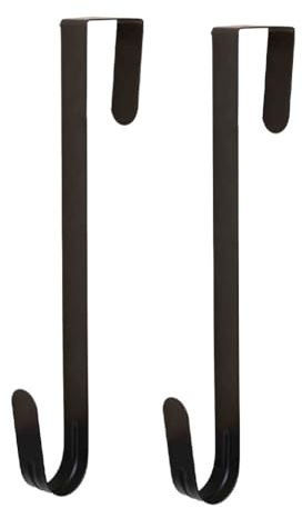 KIXZSAZ 2x élégant crochet de porte de couronne pour la décoration la porte d'entrée crochets sur crochet cintre métal sur les crochets, noir, 1, 31 CM