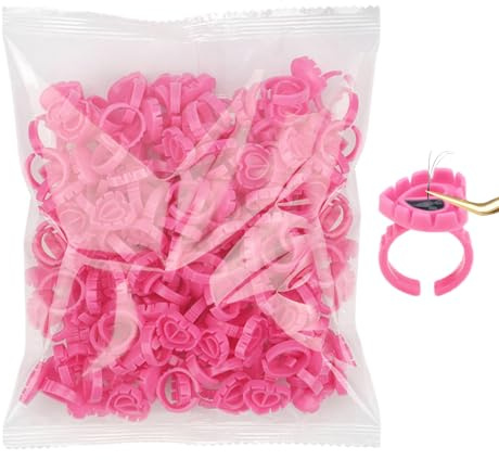 Lot de 100 anneaux de colle à cils - 2,3 x 1,3 cm - En polypropylène