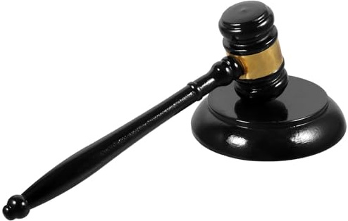 SUPVOX Marteau de Juge Bois avec Base Noire Marteau de Tribunal Pratique pour Enchères Réunions et Audience Set et Sonore