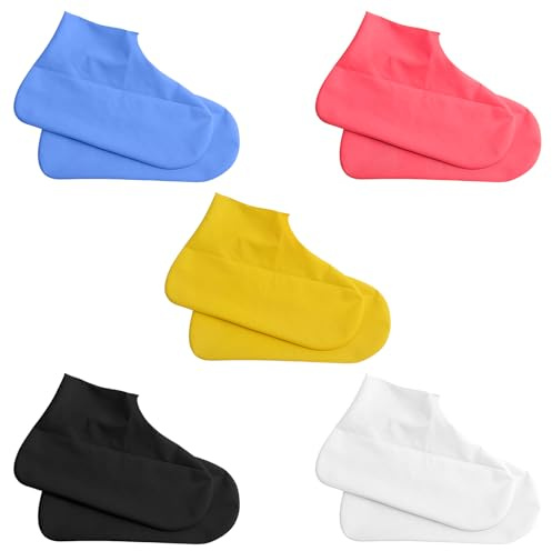 YiNLuax 5 Paia Copriscarpe Antipioggia Elastici In Lattice Protezioni Per Calzature Manicotto Stivali Ciclismo Escursionismo Pendolarismo Quotidiano In Gomma Portatili