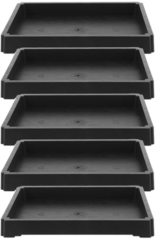 SHINEOFI Set 5 Sottovasi Rettangolari in Resina per Piante e Bonsai, Vassoio Raccogli Gocce per Vaso di Fiori, Base Drenante per Fioriere da Interno ed Esterno, Resistente e Facile