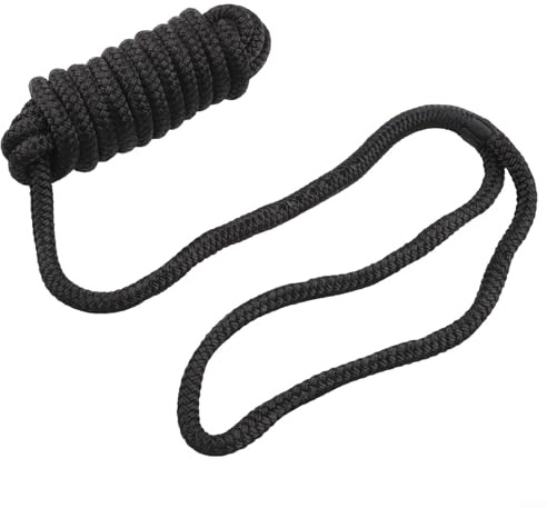 Hosrivae Cavo di ancoraggio per barche in nylon da 1/2, 4,5 m, con occhiello di ancoraggio, resistente all'acqua salata, per barche e yacht, colore nero (1/2)
