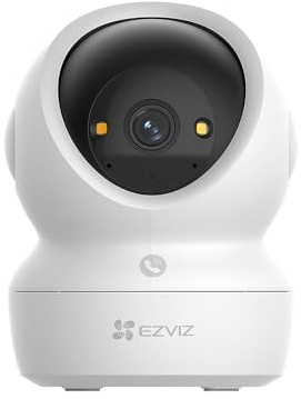 EZVIZ H6c G1 4K Telecamera Wi-Fi Interno versione 8 Megapixel, Videocamera Sorveglianza Smart Interno Motorizzata Pan/Tilt/Zoom, Compatibile con Alexa, Rotazione a 360°, Visione Notturna a colori