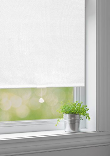 JalousieCrew Springrollo Mittelzugrollo Schnapprollo Rollo Weiss Breite 60-220 cm Länge 180 cm und 230 cm Blickdicht Blickschutz (190 x 180 cm)