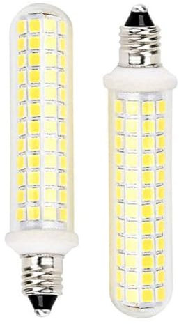 New Upgrade -E11 led Bulb,125 LEDs 100W 120W Halogen Bulbs Equivalent, 10w 1100lm, E11 Mini Candelabra Base White 6000k,AC 110V/130V,JD T3 T4 Bulb (2 Packs)