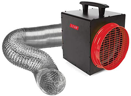 3300 Watt Heizlüfter mit Thermostat & Luftschlauch, elektrische Werkstattheizung