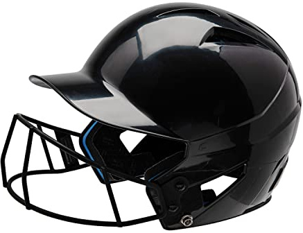 CHAMPRO womens Fastpitch HX Softball Batting Helmet with Facemask, Black, Large US
