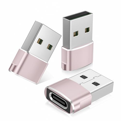 Basesailor USB C Buchse auf USB A Stecker Adapter 3 Stück,Typ C auf A | Ladekabel Adapter für Apple iPhone 17 16 15 14 11 Pro Max,Airpods,iPad Mini 6,Samsung Galaxy S20 S21 Plus Ultra,Z Fold Flip 4