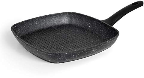 LACOR 26858 - Sartén Parrilla Antiadherente, Grill Cuadrada Java, Aluminio de, Apta para todo tipo de cocinas incluído inducción, Full Induction, 28 x 28 cm, Ecológica y sin PFOA