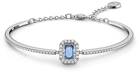 Swarovski Millenia Armreif, Blauer und Rhodinierter Damenarmreif mit Strahlenden Swarovski Kristallen