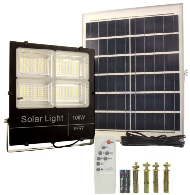 JANDEI - LED-Projektor Solar 1300 Lumen, 100 W separater Lithium-Akku 224 LEDs