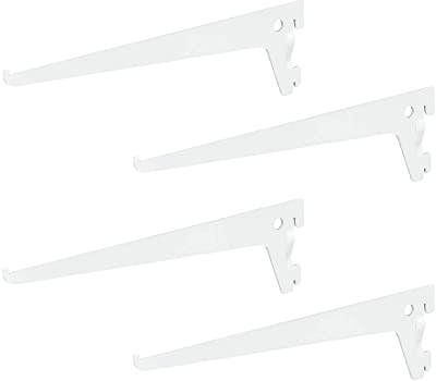 4 x siwitec Einlochträger 300 x 50 mm in Weiss, Regalhalter für ein Regalschienensystem