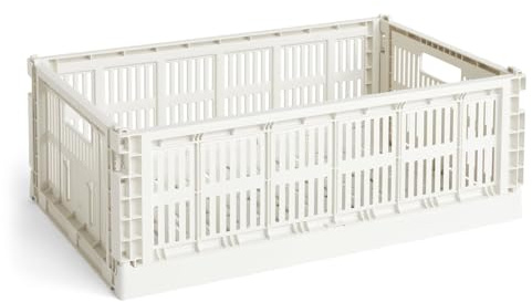 HAY Transportbox Colour Crate L aus recyceltem Polypropylen in der Farbe Off-white