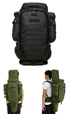 SJASD Taktischer Gewehrrucksack,Taktischer Rucksack Militar Wanderrucksack Mit Gewehrhalter,Wasserdicht Waffentasche für Langwaffen Airsoft Waffen Rucksack für Reisen Camping Jagd Trekking Klettern