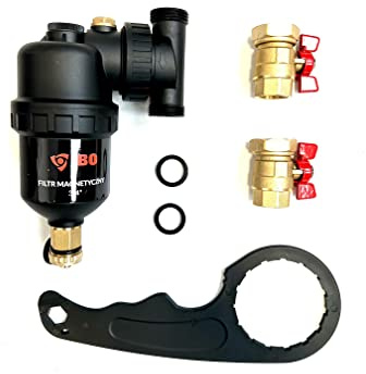 IBO Séparateur de boue magnétique 3/4 - Filtre magnétique - Séparateur de particules magnétique pour protéger contre la formation de boue, éliminer les particules de saleté