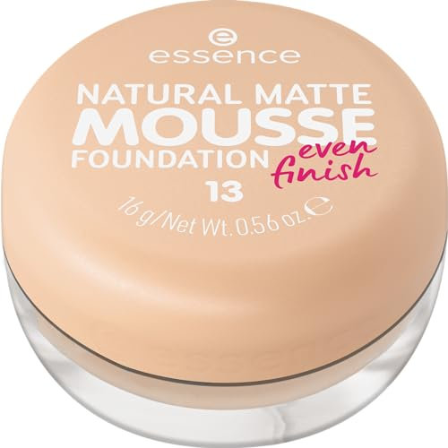 Esence Natural Matte Mousse Foundation, n.º 13, nude, mate, mate, vegano, sin aceite, sin perfume, sin alcohol, 1 unidad (15 g)